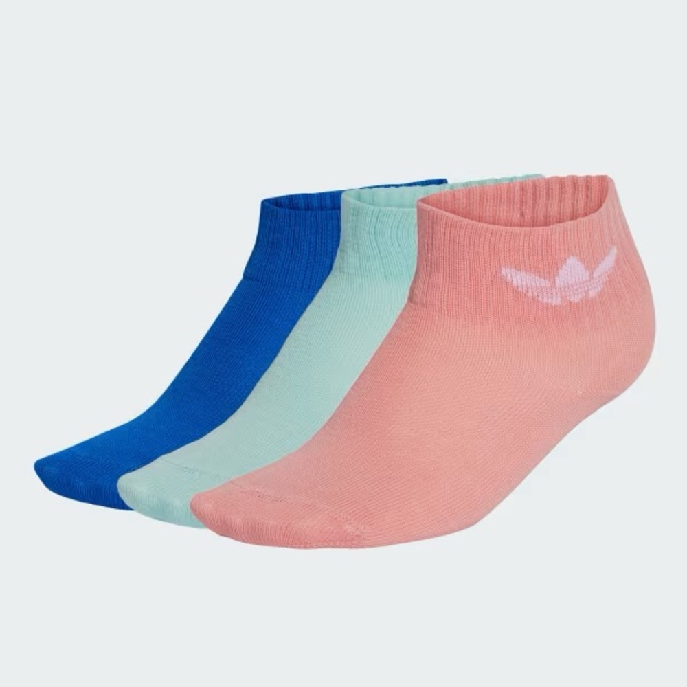 Adidas Kids Ankle Socks in Mint, Blue, and Pink size S